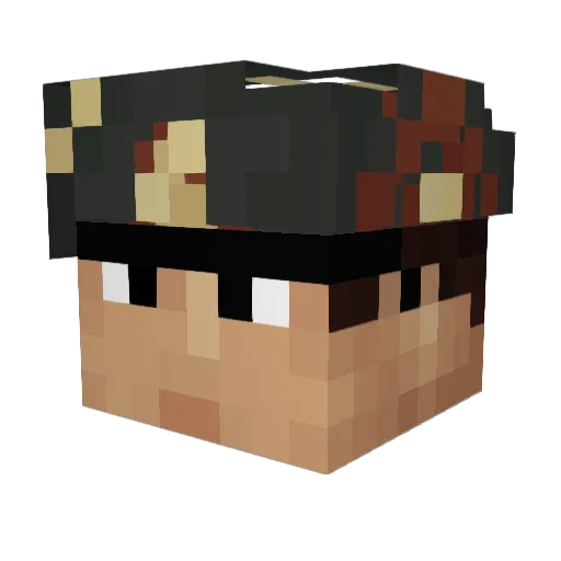 SaltonxD Minecraft avatar head, 3D render