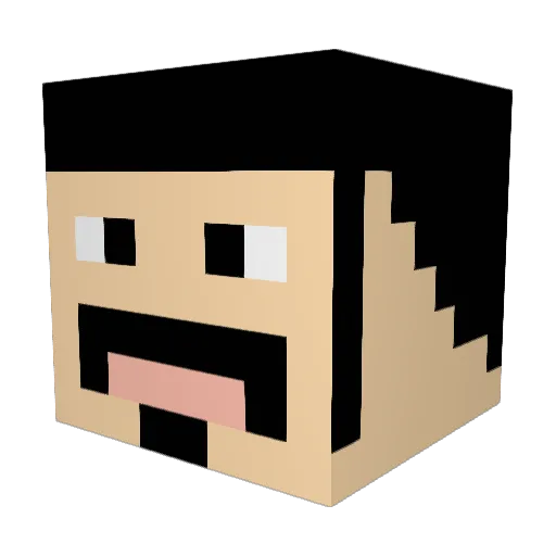 SaltwoodTV Minecraft avatar head, 3D render