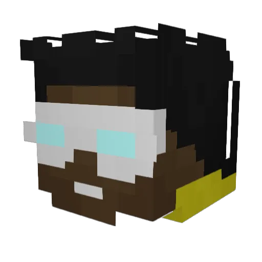 SaltyBootiee Minecraft avatar head, 3D render