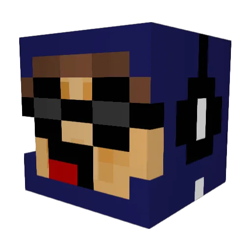SaltyDadDog Minecraft avatar head, 3D render