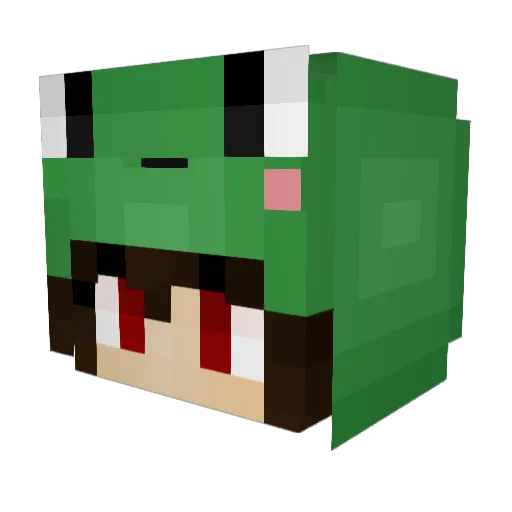 SaltyIsabel Minecraft avatar head, 3D render
