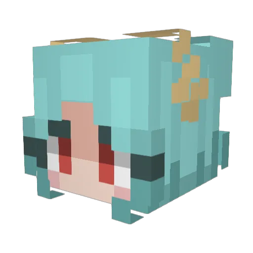 SaltyKitsunez Minecraft avatar head, 3D render