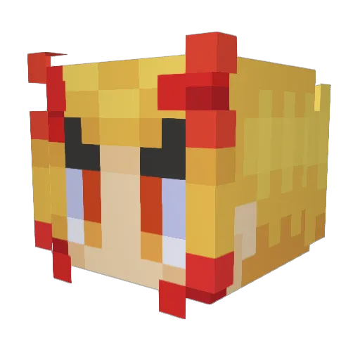 SaltyOkami Minecraft avatar head, 3D render