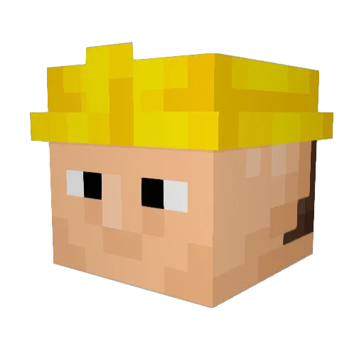 SaltyPoisson Minecraft avatar head, 3D render