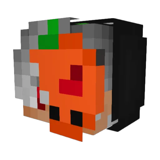 SaltyPvping Minecraft avatar head, 3D render