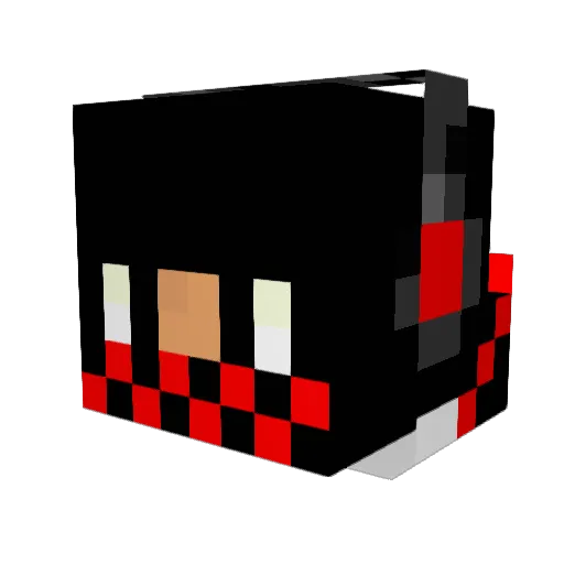 SaltySimpa Minecraft avatar head, 3D render
