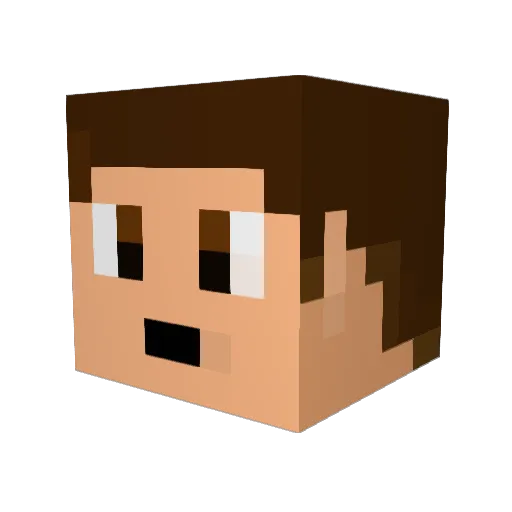 SaltyYellow Minecraft avatar head, 3D render