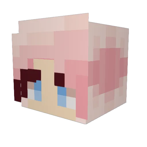 Saltymisa Minecraft avatar head, 3D render