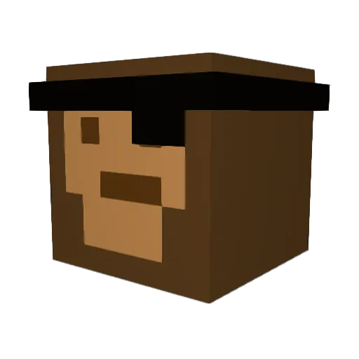 Saltyspookie Minecraft avatar head, 3D render