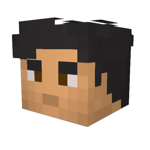 Saltysword Minecraft avatar head, 3D render