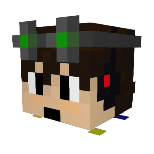 SamAJynx Minecraft avatar head, 3D render