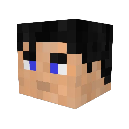 SamBASS Minecraft avatar head, 3D render