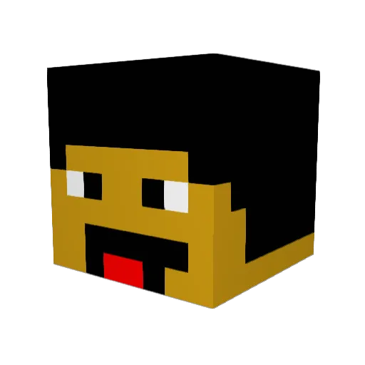 SamGlitch Minecraft avatar head, 3D render