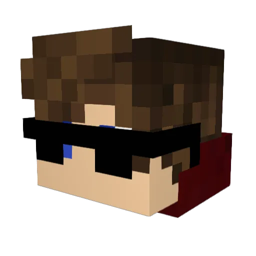 SamIsReady Minecraft avatar head, 3D render