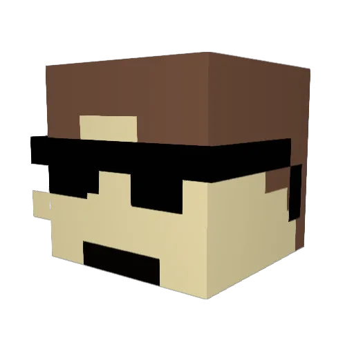 SamPhilip Minecraft avatar head, 3D render