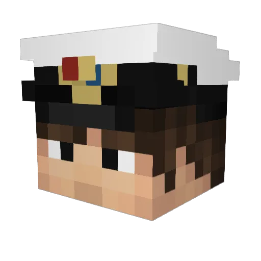 SamPoulus Minecraft avatar head, 3D render