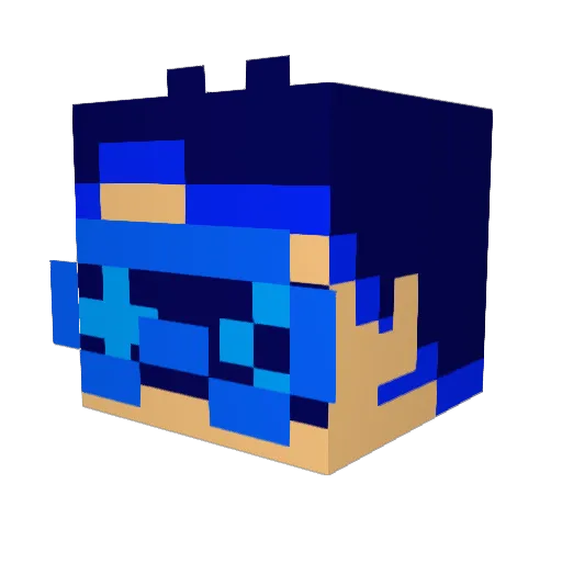 SamProcrastinate Minecraft avatar head, 3D render