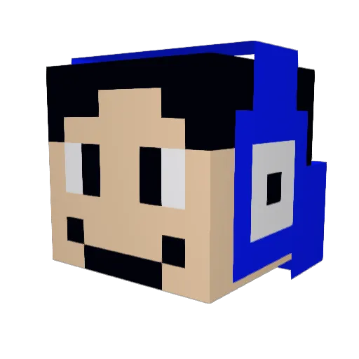 SamRDav Minecraft avatar head, 3D render