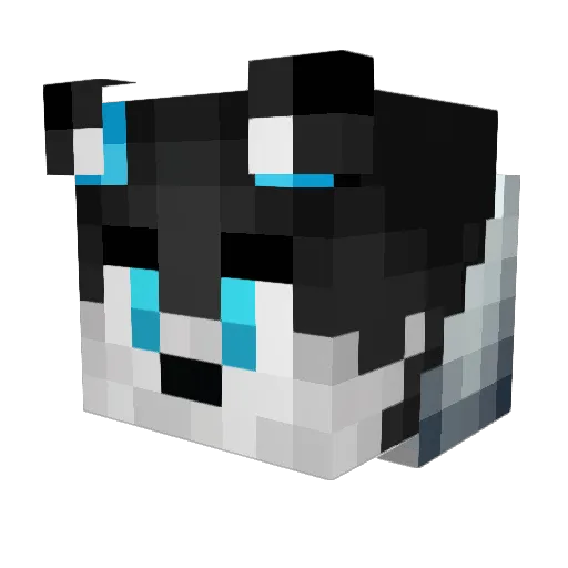 SamWolf_VFX Minecraft avatar head, 3D render