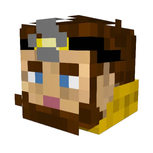 Sam_the_Caver Minecraft avatar head, 3D render