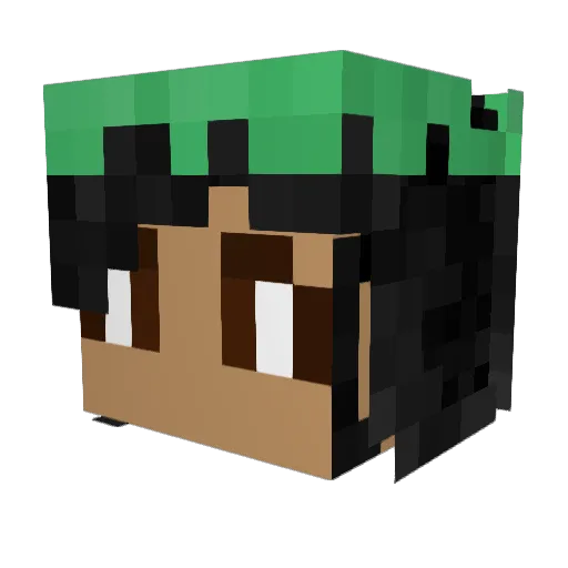 Samamfa Minecraft avatar head, 3D render