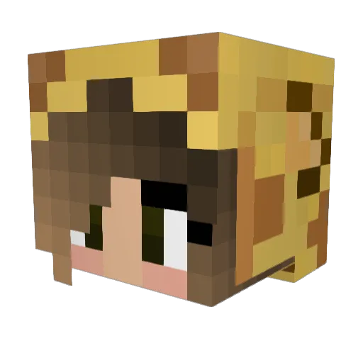 Samanthha Minecraft avatar head, 3D render