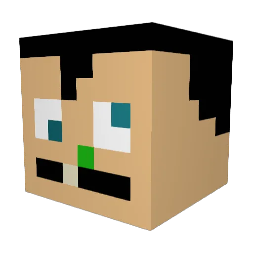 Sambojang Minecraft avatar head, 3D render