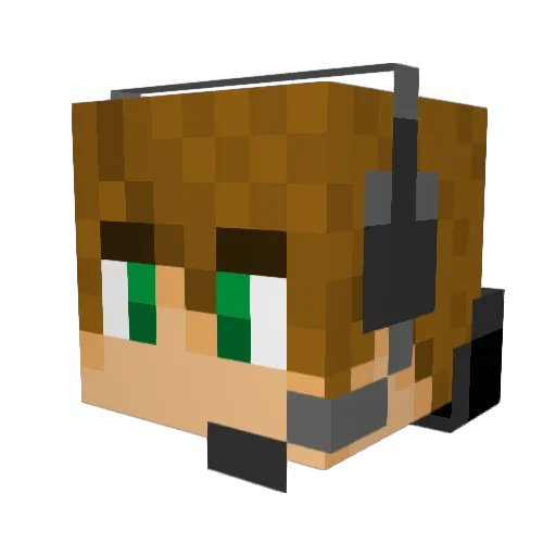 Samcal Minecraft avatar head, 3D render
