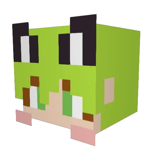 Samgek Minecraft avatar head, 3D render