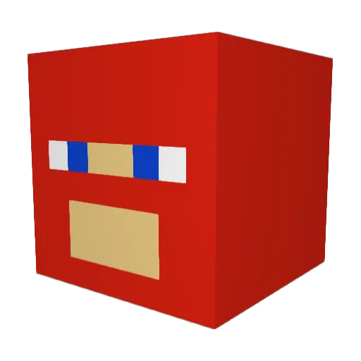 Samiczka Minecraft avatar head, 3D render