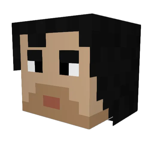 Saminote Minecraft avatar head, 3D render