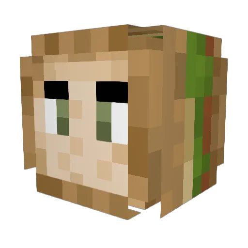 Samiwhich Minecraft avatar head, 3D render
