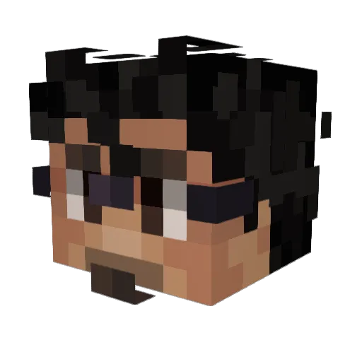 Samjuul Minecraft avatar head, 3D render