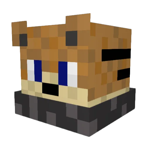 Samlyx Minecraft avatar head, 3D render