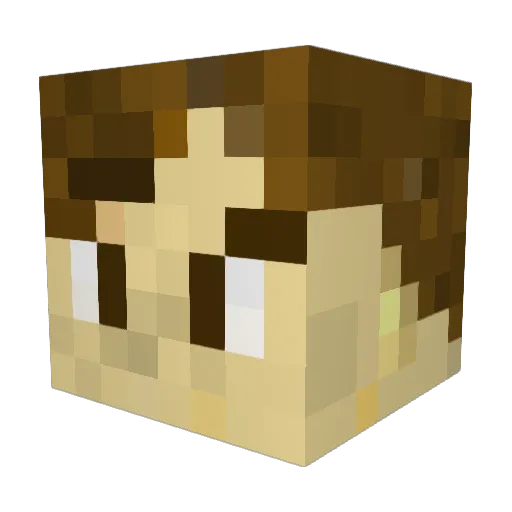 Sammichael Minecraft avatar head, 3D render
