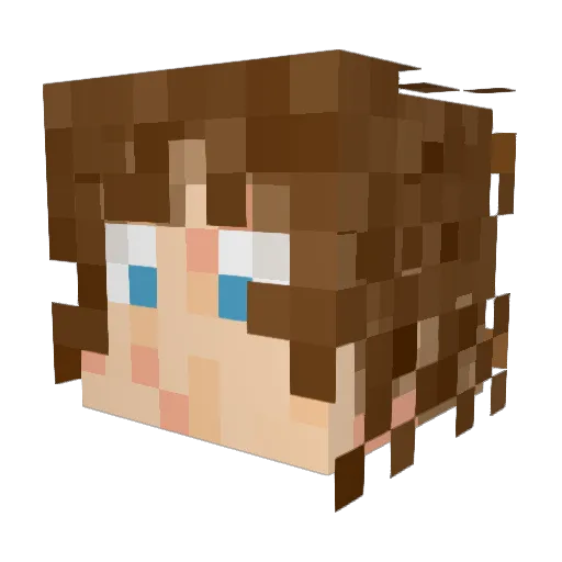 Sammpsa Minecraft avatar head, 3D render