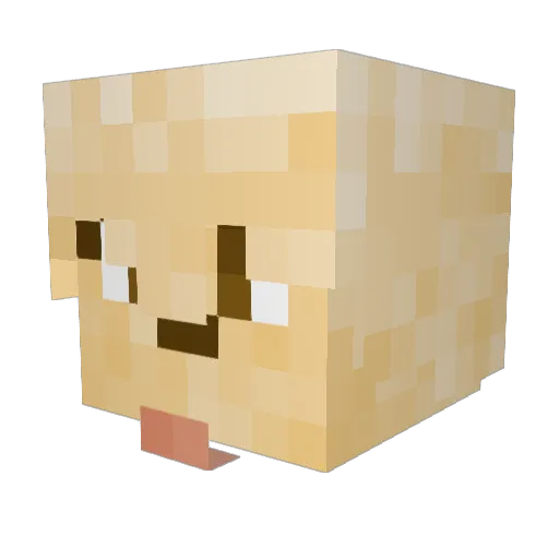 Sammsays Minecraft avatar head, 3D render