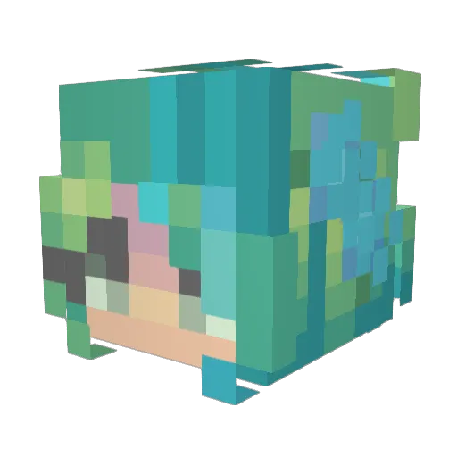 SammyFury Minecraft avatar head, 3D render