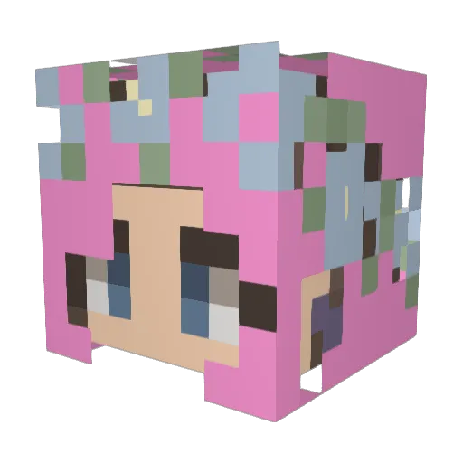 SammyMilow Minecraft avatar head, 3D render