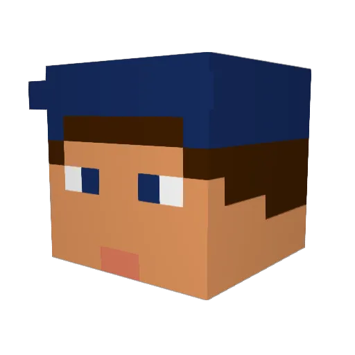 SammyRedz Minecraft avatar head, 3D render