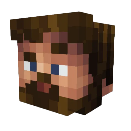 Samonello Minecraft avatar head, 3D render