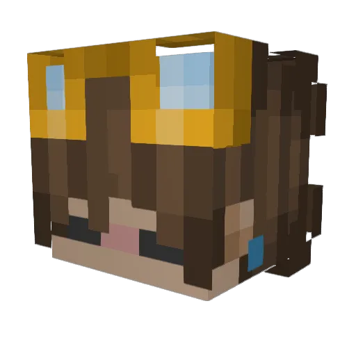 Samongus Minecraft avatar head, 3D render
