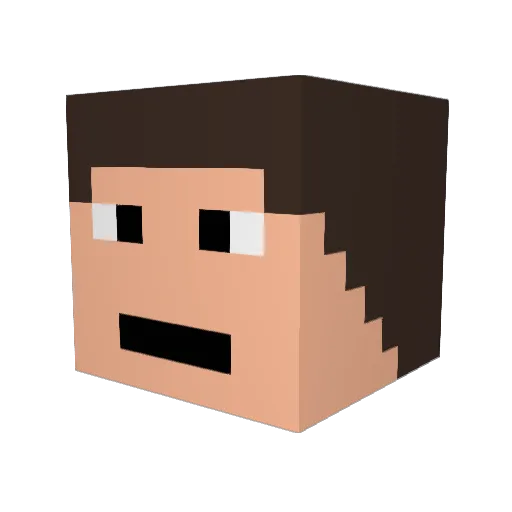 Samopod Minecraft avatar head, 3D render