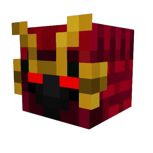 Samourai Minecraft avatar head, 3D render