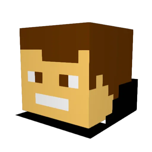 SamsHD Minecraft avatar head, 3D render