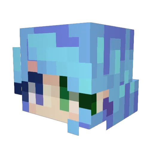 Samshao Minecraft avatar head, 3D render