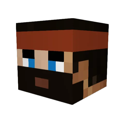 Samskka Minecraft avatar head, 3D render