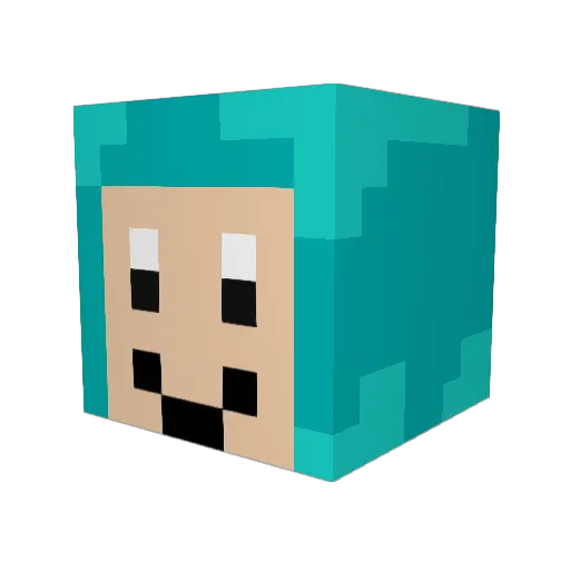 Samster Minecraft avatar head, 3D render