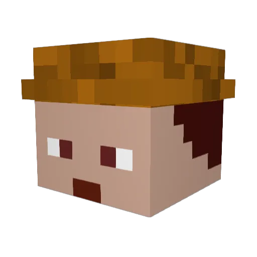 Samudeer Minecraft avatar head, 3D render