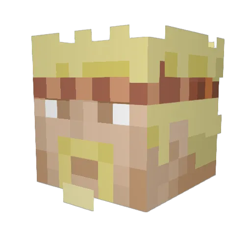 Samurai988 Minecraft avatar head, 3D render